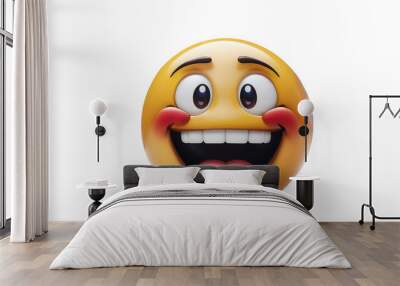 3D smiley face, Funny emoji png, funny emoji transparent, cartoon funny emoji background, funny cartoon wallpaper, Wall mural