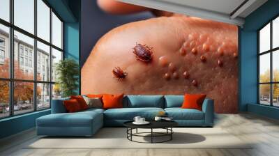 Bug bites images, bed bug bites the human skin, Bugs bite the human body and cause infection Wall mural