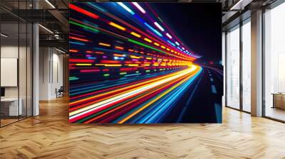 Warp Speed, Speed effects background, Speed of Light, A Journey Through Time and Space Wall mural