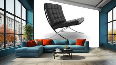 3d black armchair isolated on white background Wall mural