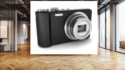 black point and shoot photo camera isolated on white background Wall mural