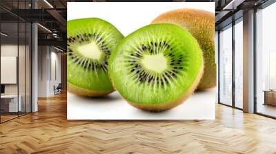 close up of kiwi fruit in isolated background Wall mural