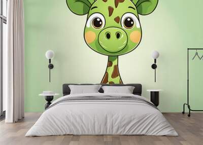 Small cute cartoon smiling giraffe Wall mural