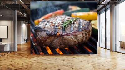 grilled meat on the grill Wall mural