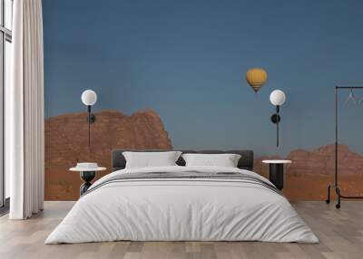 Hot air balloon in Wadi Rum Desert, Jordan Wall mural