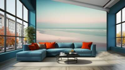 Serene secluded idyllic beach (AI generated) Wall mural