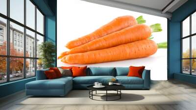 carrot. heap of vegetable isolated on white Wall mural