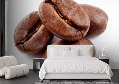 Coffee beans isolated on white. Wall mural