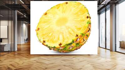 Pineapple slice isolated on white background. Fresh raw ripe fruit. Wall mural