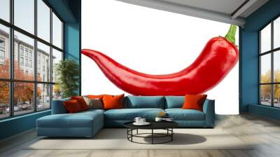 Red hot chili pepper isolated on a white background Wall mural