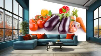 Vegetables isolated on a white background Wall mural