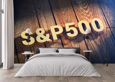 word s&p500 on wood planks Wall mural