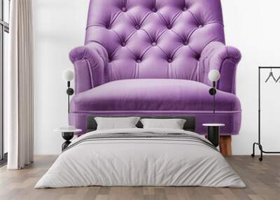 Purple accent chair, armchair isolated on transparent background  Wall mural