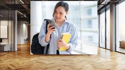 Image of young Asian college girl at school Wall mural