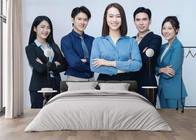 Photo of group business people on background Wall mural