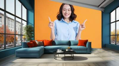 Photo of young Asian woman on background Wall mural