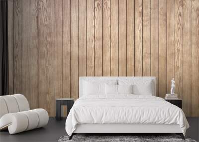 Stylish contemporary wainscoting made of thin light toned ash timber planks as textured background for design close view Wall mural