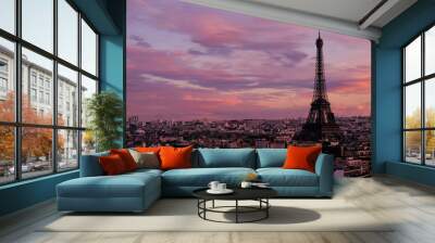 The Eiffel Tower during Sunset Wall mural