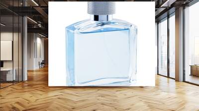 Perfume. Bottle spray blue color Wall mural