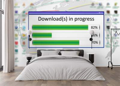 Downloads in Progress Wall mural