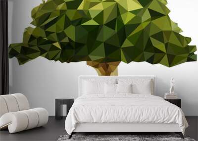 green tree in a triangular style vector illustration Wall mural