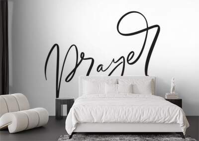 Hand drawn calligraphy Prayer text. Christian typography lettering, drawing design for banner, poster, photo overlay, apparel design. Vector illustration isolated on white background Wall mural