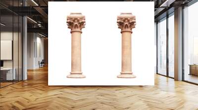 two columns in classical architectural style isolated on white background Wall mural