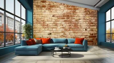 Old colored brick wall texture grunge background Wall mural