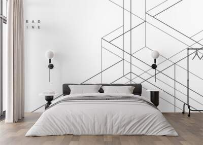 Abstract geometric technological background. Architectural construction. Wall mural