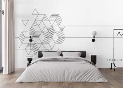 Abstract geometric technological background. Vector creative design. Wall mural