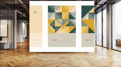 Abstract geometric technological company brochure. Corporate identity flyer. Vector set business presentation. Wall mural