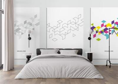 abstract geometric technological flyer, brochure, corporate identity. Wall mural