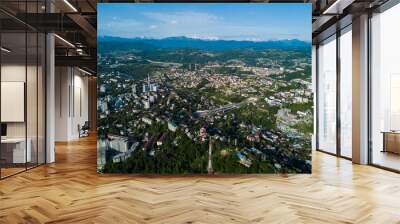 Aerial view of city center Wall mural