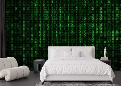 Binary Codes Green Wall mural