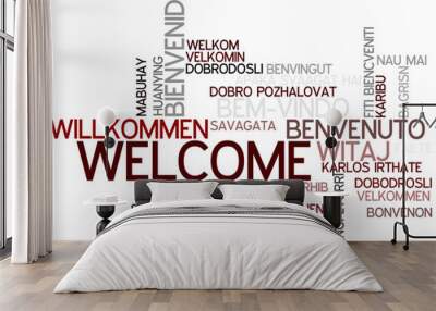 Word Cloud Welcome Wall mural