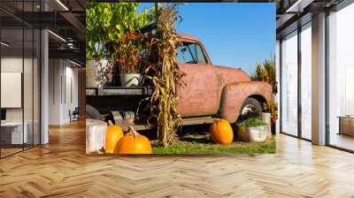 Autumn background on a farm Wall mural