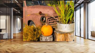 Autumn background on a farm Wall mural