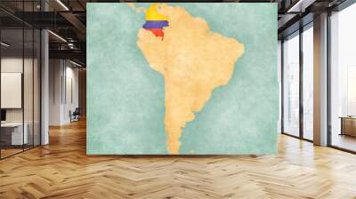 Map of South America - Colombia (Vintage Series) Wall mural