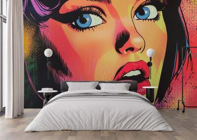 Pop Art portrait of a beautiful woman Wall mural