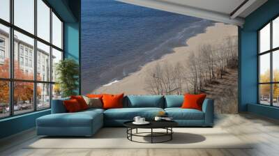 beautiful view of nature scenery, river and sandy beach Wall mural