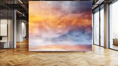 Abstract background with clouds and light. Wall mural