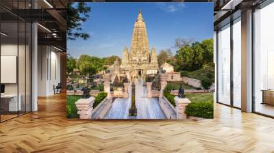 Mahabodhi temple, bodh gaya, India. The site where Buddha attained enlightenment. Wall mural