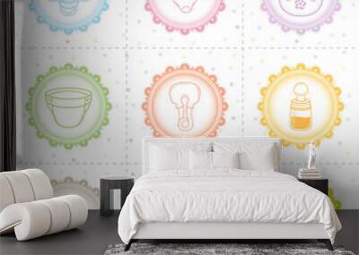 Beautiful baby icon collection Wall mural