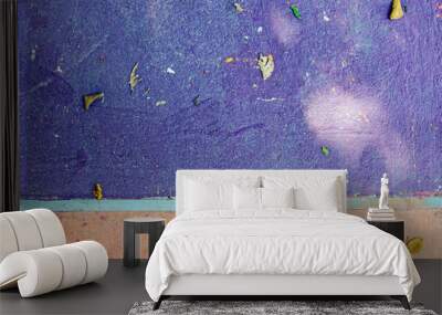 The grunge orange and violet concrete floor Wall mural