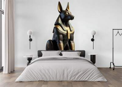 Anubis totem isolated on white background Wall mural