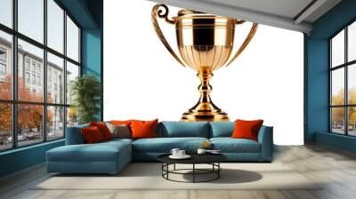 Gold Trophy Isolated on white background Wall mural