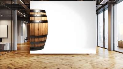 Wooden drum barel isolated on white background Wall mural