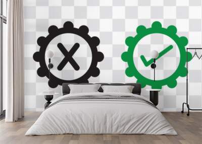 CheckMark vector icon. Set of simple check mark. Green check mark icon. Tick symbol. Accept okay symbol for improvement or checklist design. Correct vote choice symbol. Vector illustration Wall mural