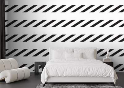 Slash line border. Diagonal parallel lines divider strip. Tilt strip geometric abstract border. Slash divider. Vector illustration isolated on white background. Wall mural