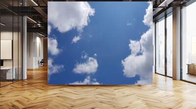 blue sky with white clouds Wall mural